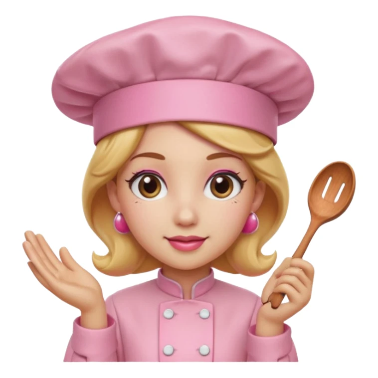 Pink chef hat princess peach with a hand sticker