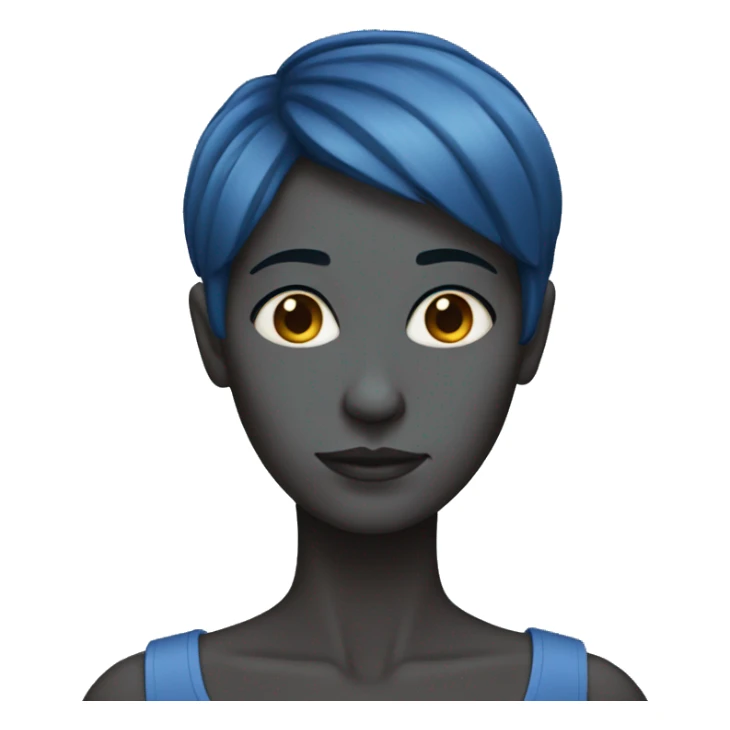 blue skin woman with re short hair sticker
