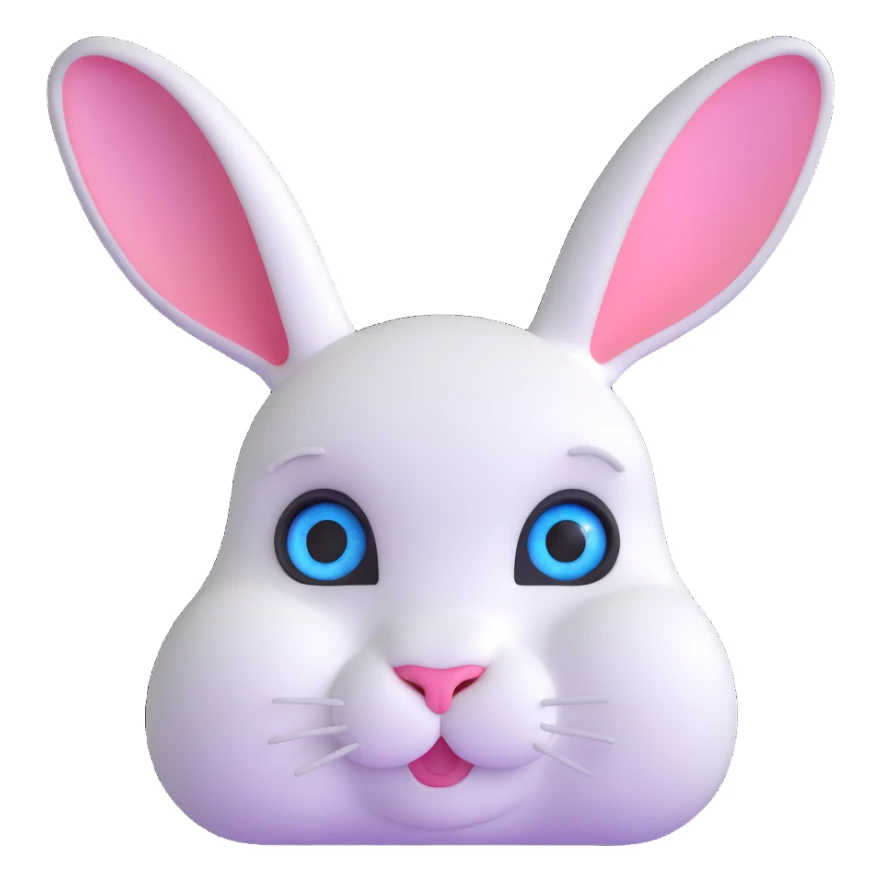 blue and white rabbit with ocean blue eyes sticker