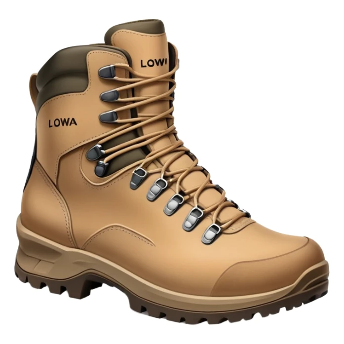 Lowa military tactical hiking boots in tan color sticker