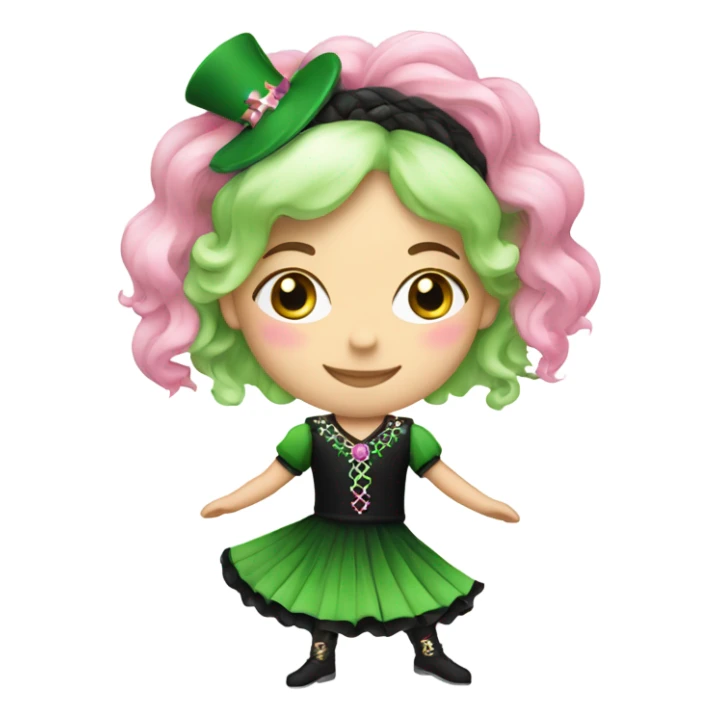 Merry Christmas Irish dancer with pink green and black sticker