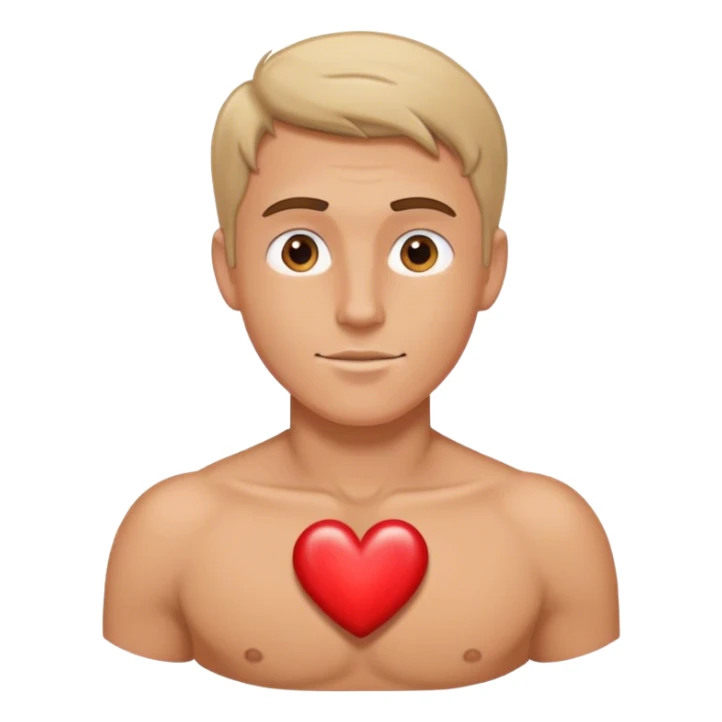 white man showing heart sticker