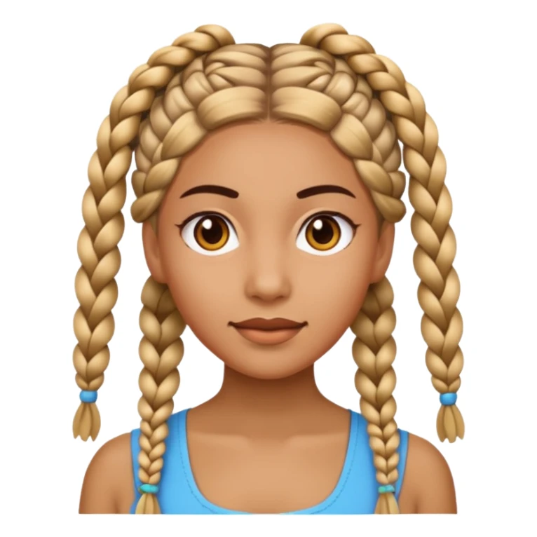 women ios emoji braids sticker