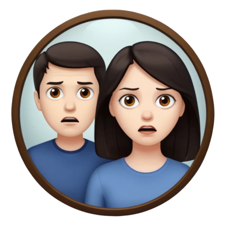 Spooky Man  in mirror behind woman sticker