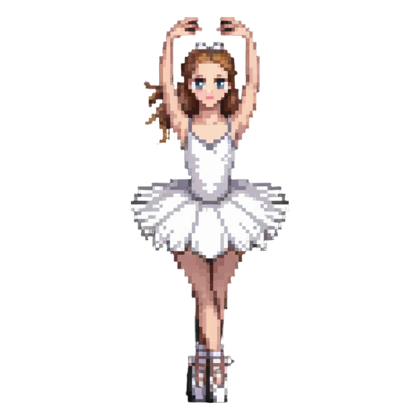 ballerina dancing on pointe shoes with arms in fifth position sticker
