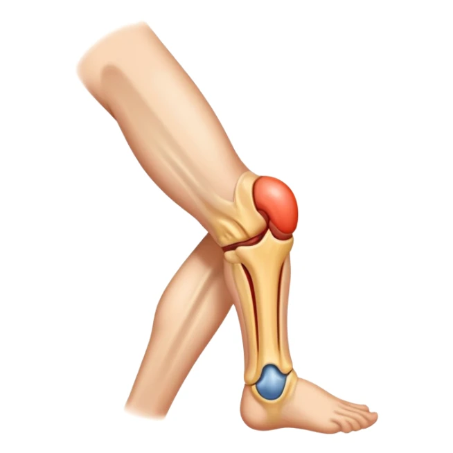 Knee with tendon injury and swelling sticker