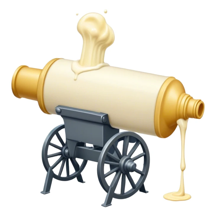 Cannon that shoots mayonnaise. It should have some mayonnaise dripping out of the front sticker