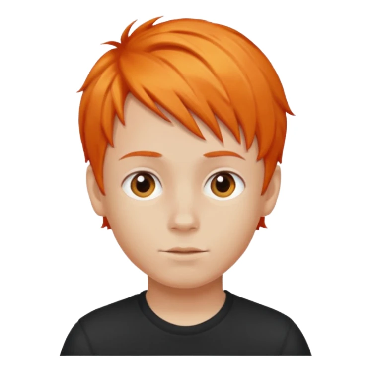 orange hair boy sticker