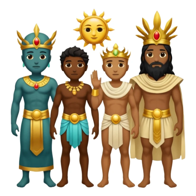 divine synergy between earth God, sun God, sea God and Death God sticker