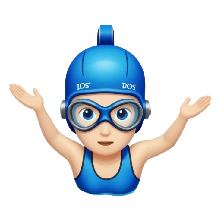determined pool diver dives into a pool of confidence blue water underneath  sticker