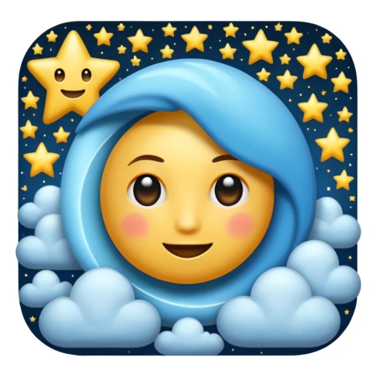 Luna con estrellas y un infinito sticker