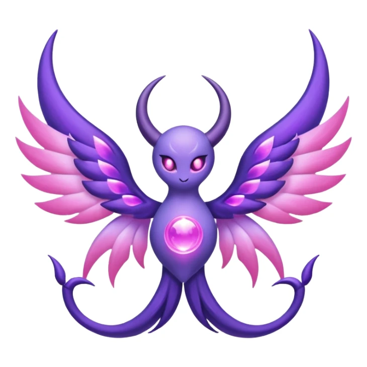 Pokemon legendary purple and pink lunala sticker