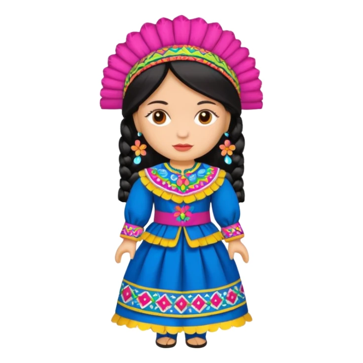 Doll dressed in the Salvadorean costume sticker