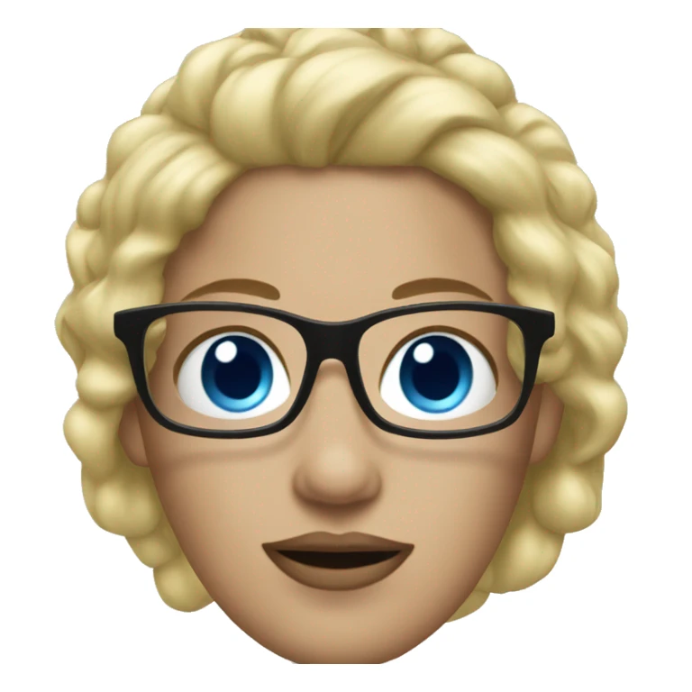 Blonde woman blue eyes crown black glasses  sticker