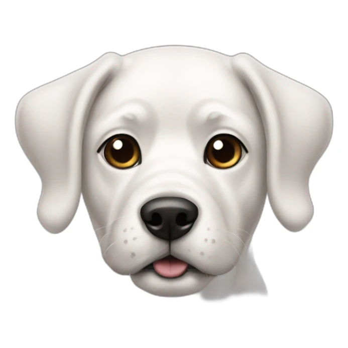 white 50 pound dog with two black patches sticker