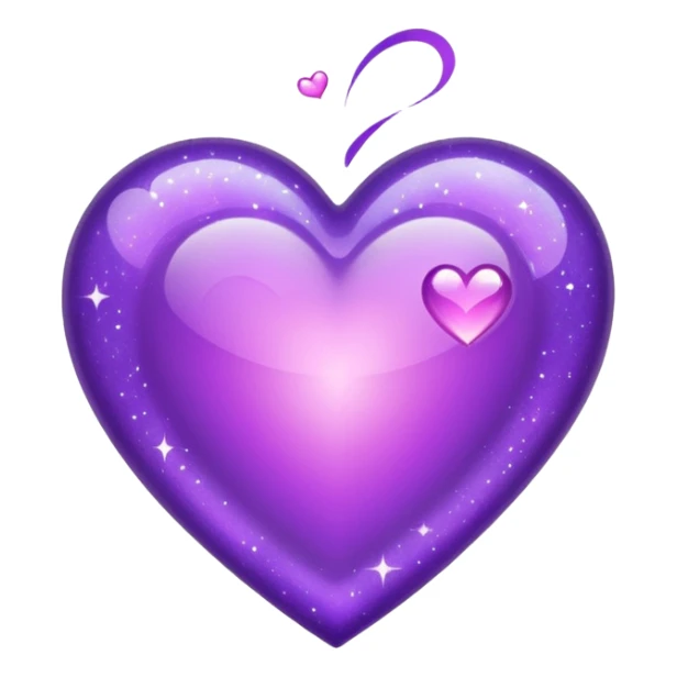 glitter purple and cian heart sticker
