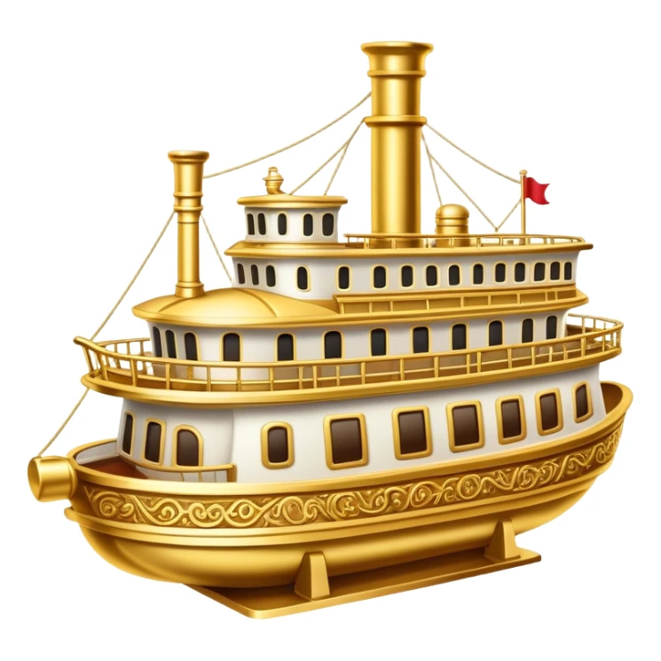 A steamboat made entirely of gold sticker