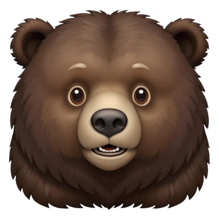 Dark brown grizzly bear on four legs with natural fur texture, minimalist design, very dark brown coloration sticker
