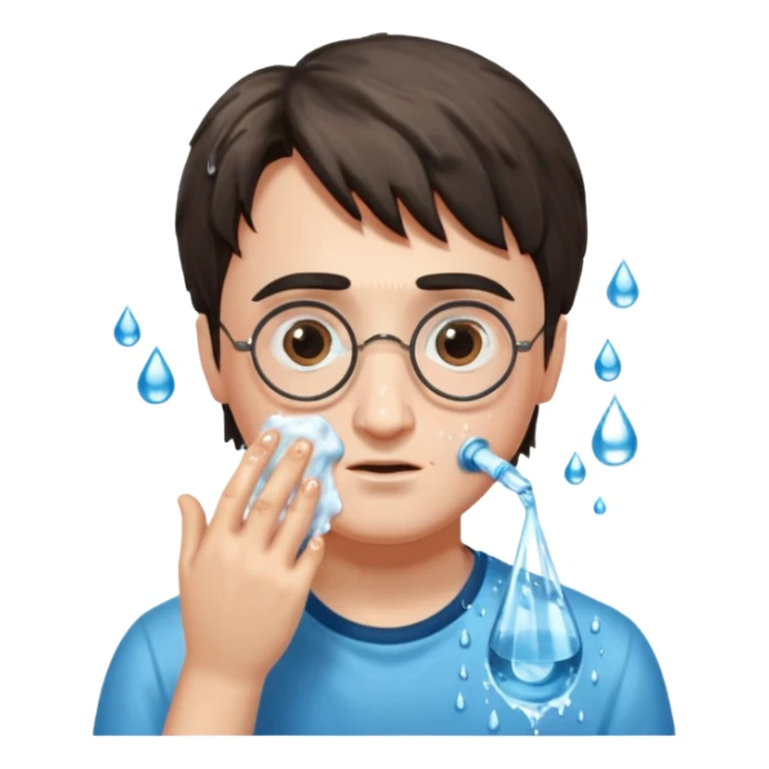 harry potter is washing his face sticker