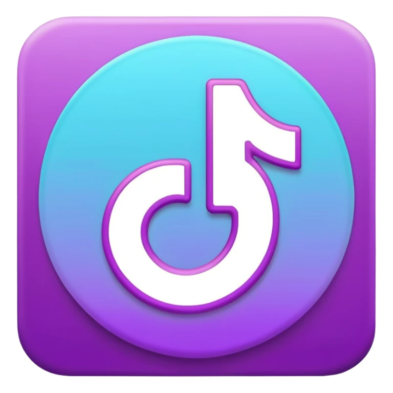 Purple and Cian Symbol of TikTok app sticker