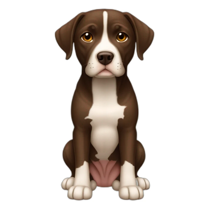 Perro completo Mezcla de labrador pitbull café oscuro y café claro sticker