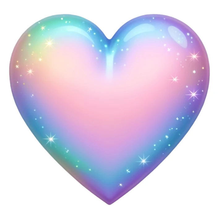 pastel heart with sparkles sticker