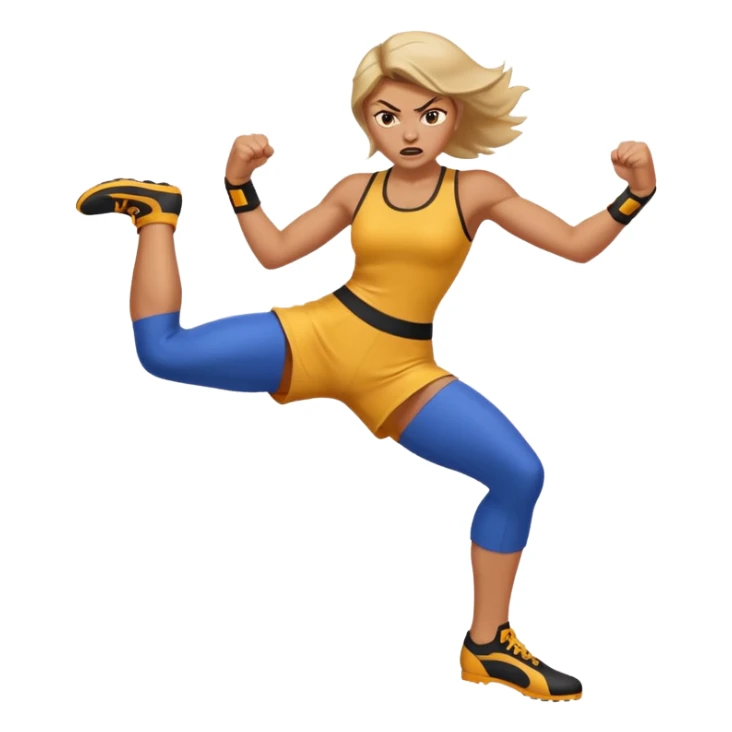 Woman angry kickin sticker