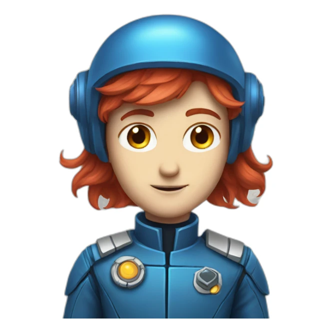 Handsome space captain blue eyes neat red hair sticker