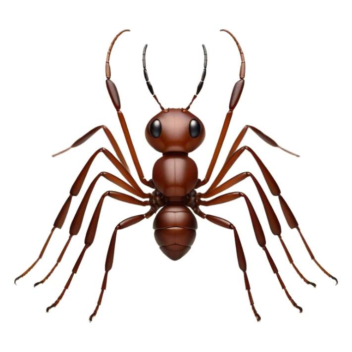 Cinematic Realistic Noble Ant Portrait Emoji, Poised and industrious, with a compact, meticulously segmented body covered in smooth, natural brown exoskeleton and focused, determined eyes rendered in lifelike detail, high shine, intelligent and resilient, styled with an air of urban diligence, focused and attentive, soft glowing outline, capturing the essence of a watchful and confident ant that appears ready to march out of the screen with unwavering authority! sticker