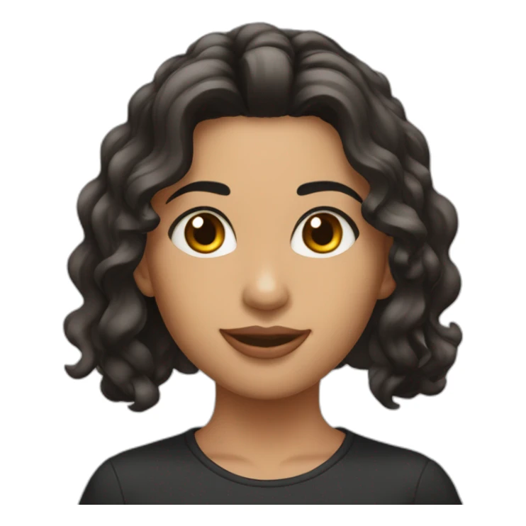 joven de piel morena y cabello negro sticker