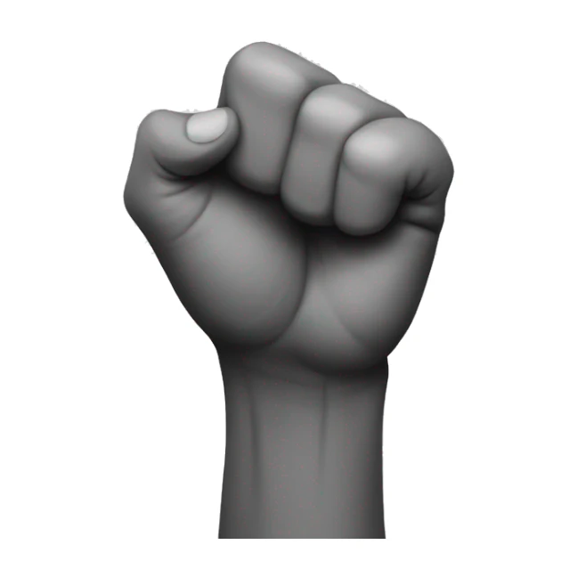two hands at a slight upward angle with their fists closed sticker