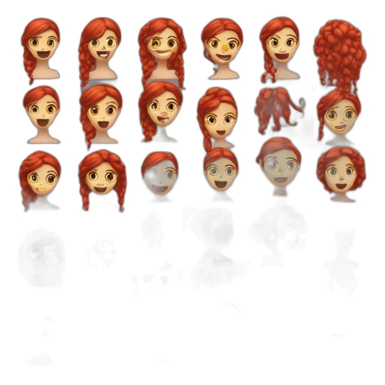 Menina caucasiana de cabelo vermelho longo liso piscando sticker