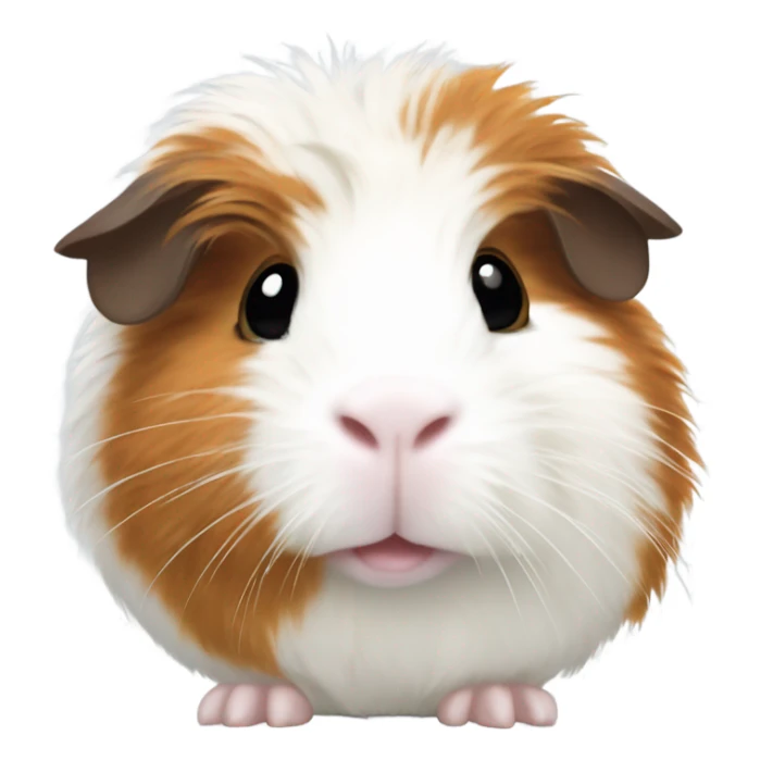 Auburn spotted white fluffy Guinea pig sticker