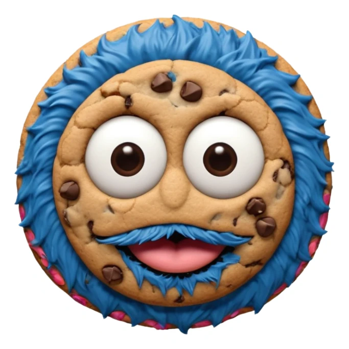 sesame street cookie monster only face and cookie sticker