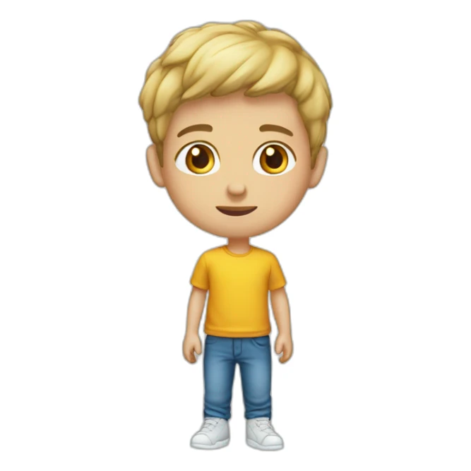 Boy âge 18 with t-shirt plastine  sticker