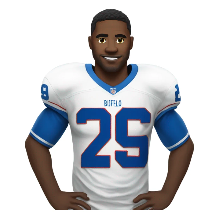 Buffalo wearing a Deon sanders jersey sticker