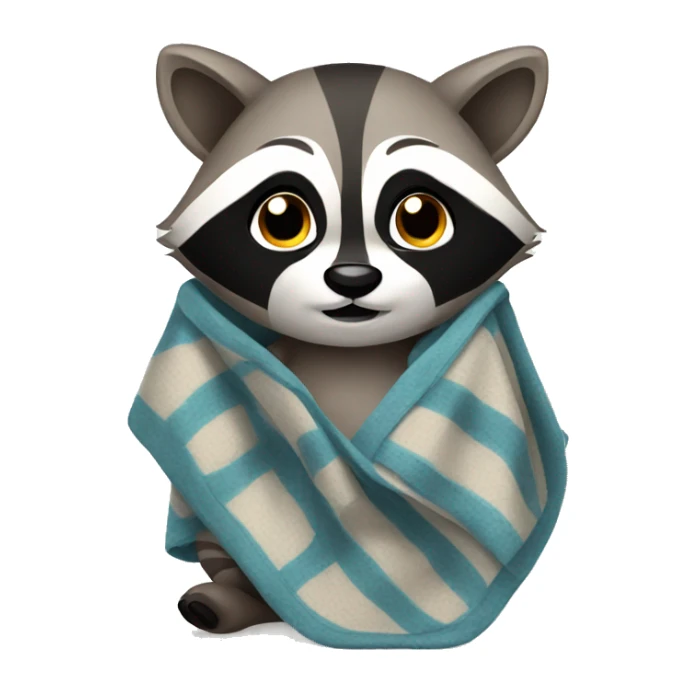 raccoon with blanket sticker