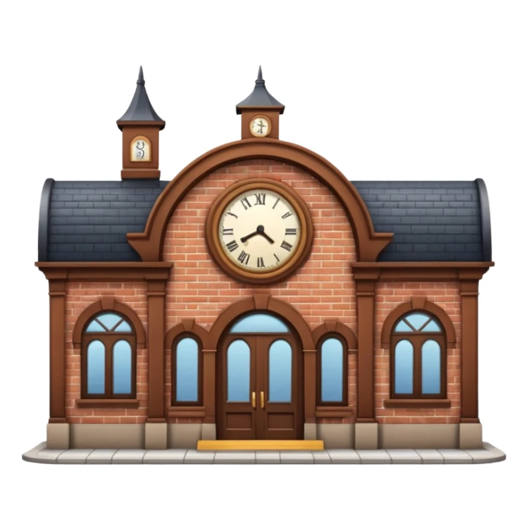 train station with traditional exterior small station sticker