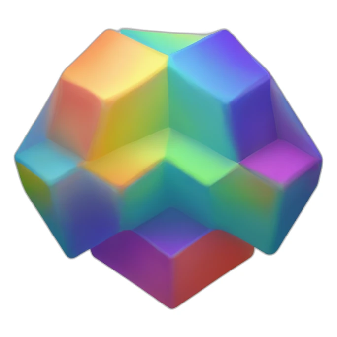 3D hexagon-of-6-equilateral-triangles, each-a-different-color-of-the-rainbow sticker