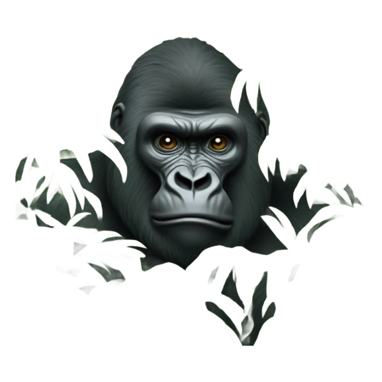 Gorilla stuck in a bundle of bushes sticker