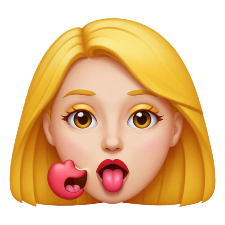 Emoji licking womans breast sticker