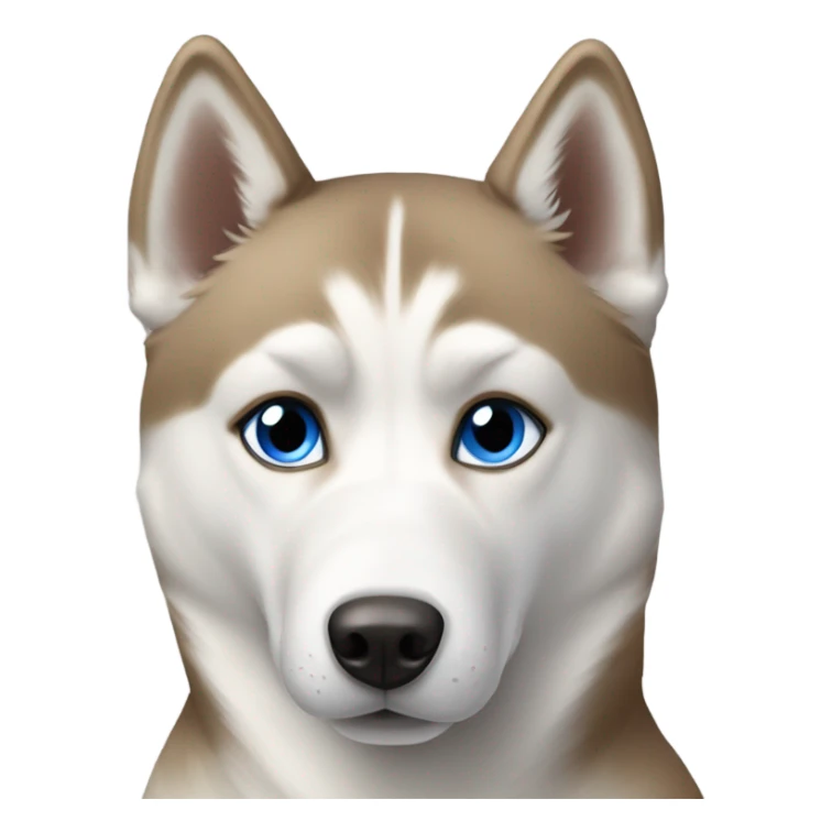 light brown and white husky with two different color eyes sticker