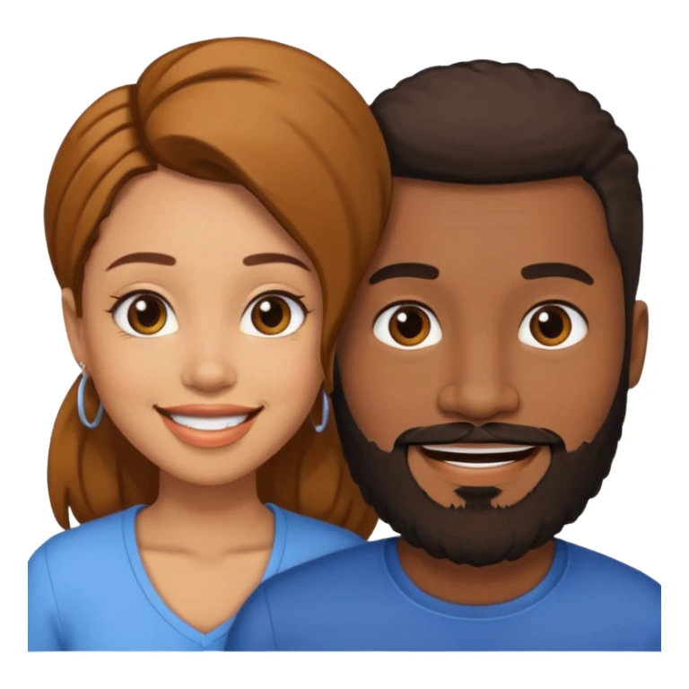 Ebony couple, light skin female brown skin male sticker