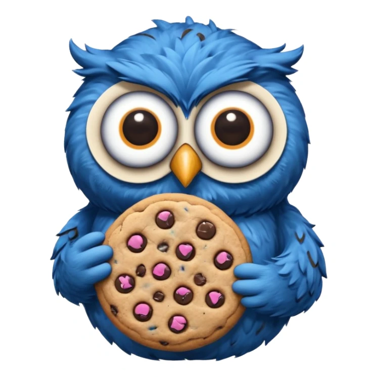 owl cookie monster sticker