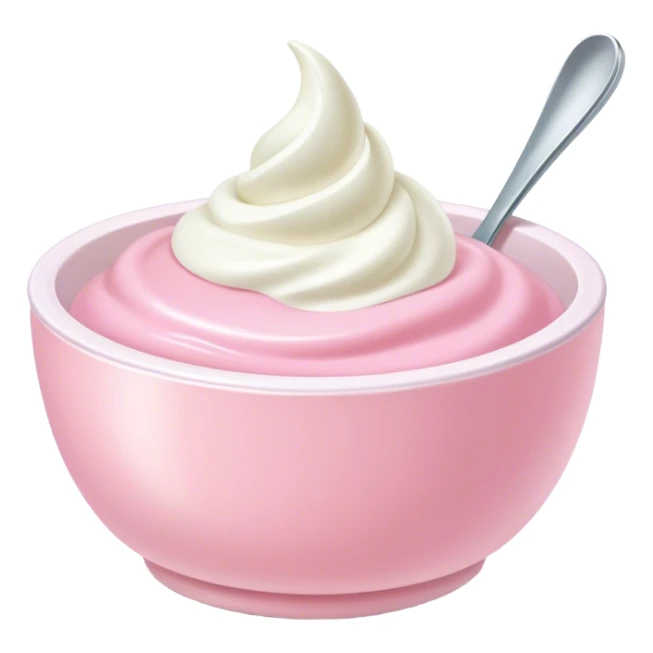 Pastel pink yogurt bowl sticker