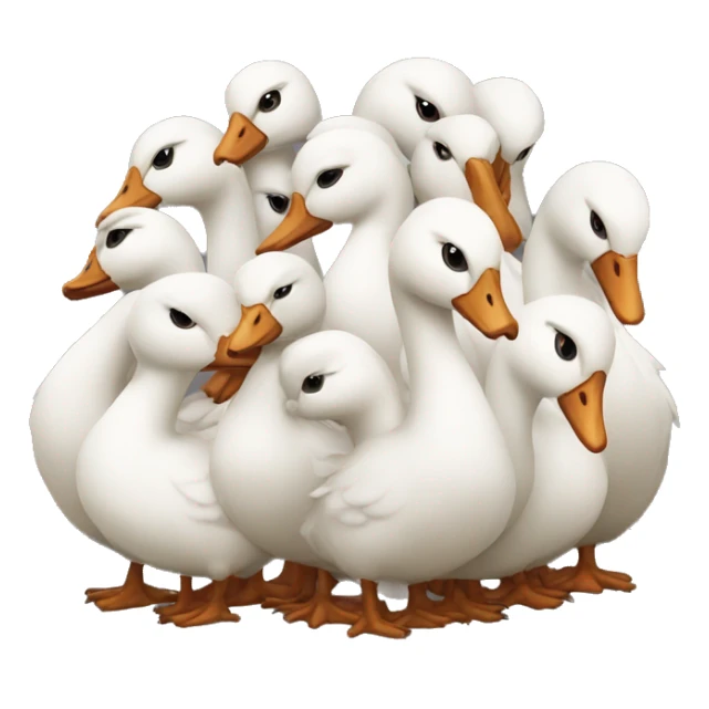A pile of apologetic geese sticker