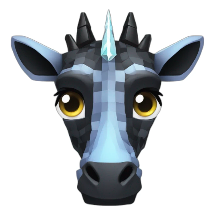 Minecraft Black Jiraffe Head With Diamond Unicorn Horn and Lazer Eyes sticker