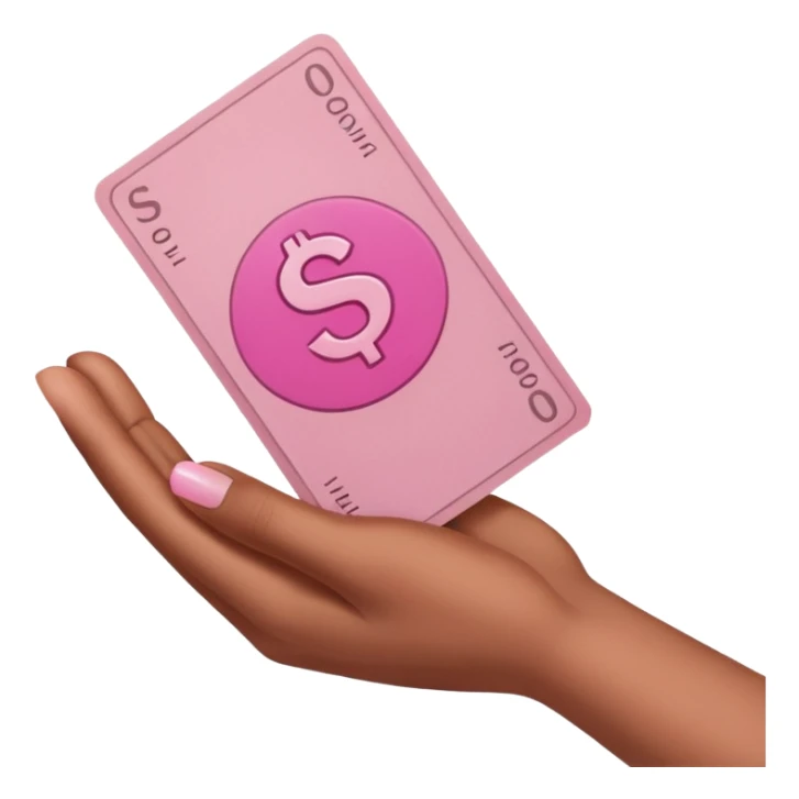 just one hand handling pink money to someone sticker