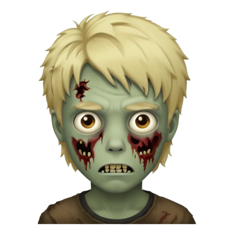 Boy, zombie, blonde hair, shaggy, dark, spooky sticker