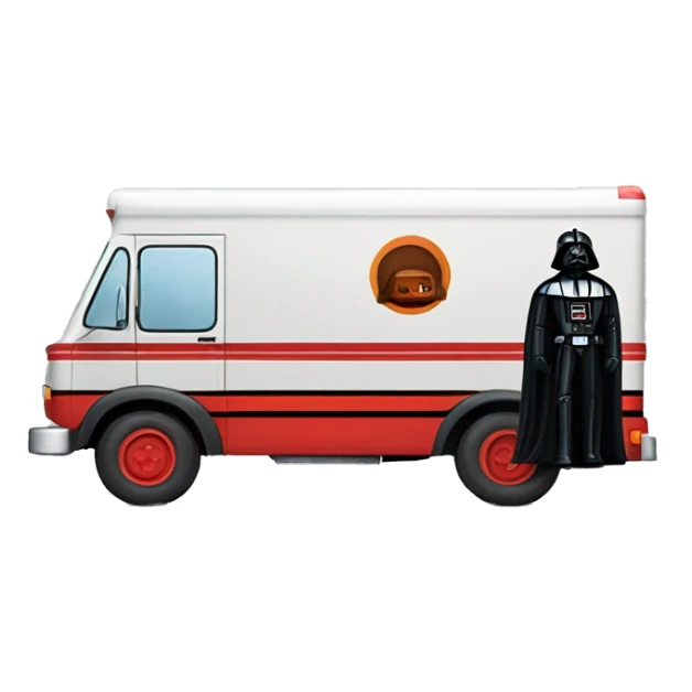 1976 very long mail delivery truck Darth Vader truck  sticker